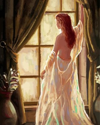 Woman In Window Art Diamond Painting
