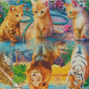 Cats Water Reflection Diamond Painting