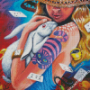White Rabbit And Girl Diamond Painting