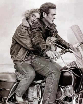 Black And White Marilyn And James Dean Diamond Painting