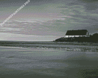 Black And White Cottage By The Sea Diamond Painting