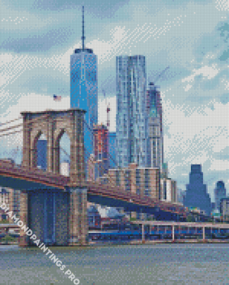 Brooklyn Bridge And Trade Center NY Diamond Painting