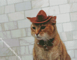 Cat With Hat Diamond Painting