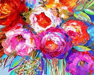 Colorful Abstract Flowers Diamond Painting