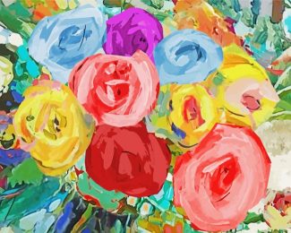 Colorful Contemporary Flowers Diamond Painting