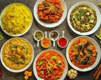 Curry Overhead Indian Food Diamond Painting