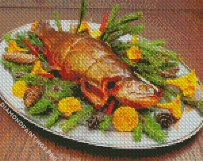 Brown Trout Dish Diamond Painting
