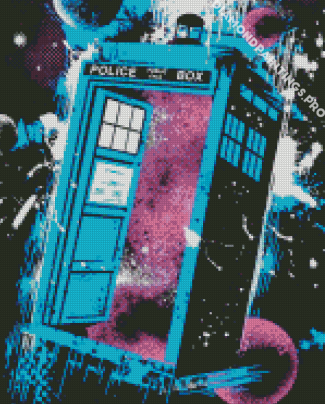 Doctor Who Tardis Splatter Diamond Painting