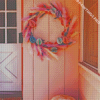 Easter Wreath On Pink Wall Diamond Painting