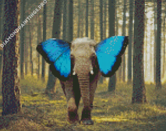 Elephant Butterfly Diamond Painting