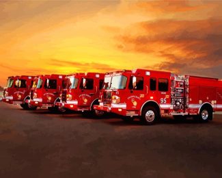 Fire Trucks Diamond Painting