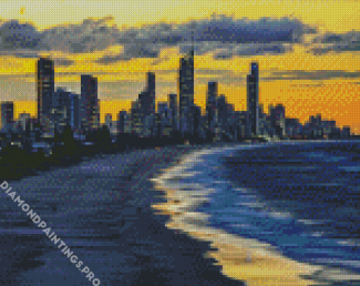 Gold Coast At Sunset Diamond Painting