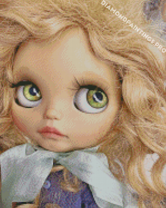 Green Big Eyes Doll Diamond Painting