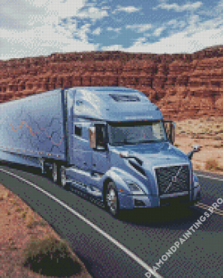 Grey Semi Truck Diamond Painting