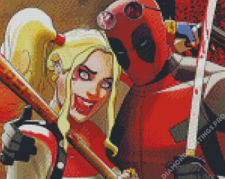 Harley And Deadpool Characters Diamond Painting