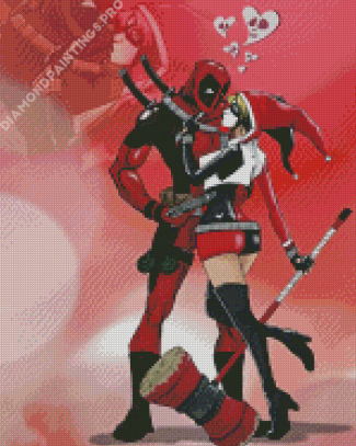 Harley And Deadpool In Love Diamond Painting