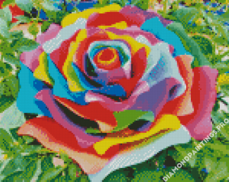Rainbow Rose Diamond Painting