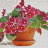 Pink African Violets Diamond Painting