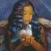 Little Angel Holding Dove Art Diamond Painting