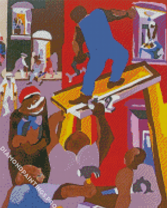 Man Of A Scaffold By Jacob Lawrence Diamond painting