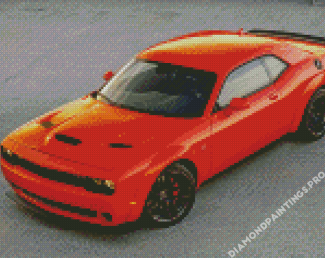 Orange Dodge Hellcat Diamond Painting
