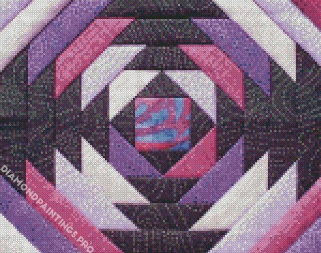 Purple And Black Quilt Block Diamond Painting