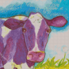 Purple Cow Art Diamond Painting