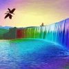 Rainbow Waterfalls Landscape Diamond Painting