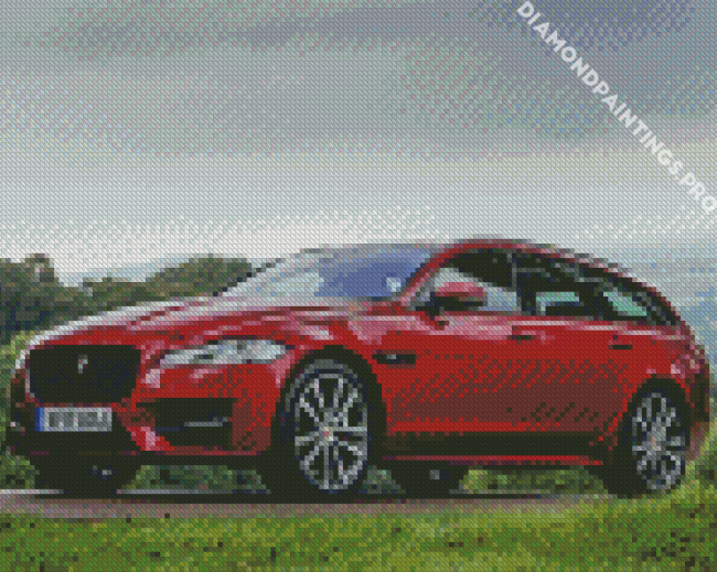 Red Jaguar Xf Sport Car Diamond painting