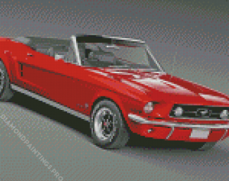 Red Mustang 1967 Car Diamond Painting