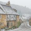 Snowy English Village Diamond Painting