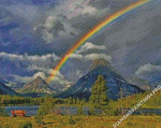 Snowy Mountains Rainbow Diamond Painting