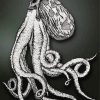 White Octopus Skull Diamond Painting