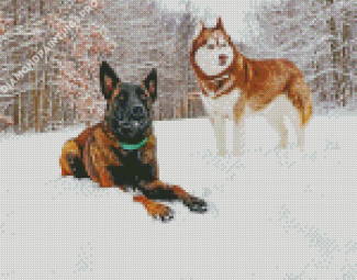 Winter Dogs Diamond Painting