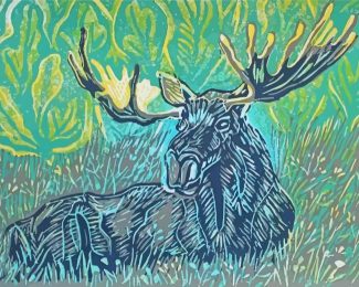Abstract Moose Art Diamond Painting