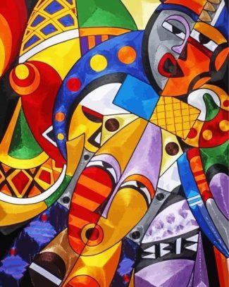 Aesthetic African Abstract Faces Diamond Painting