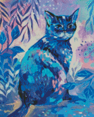 Blue Cat Art Diamond Painting