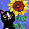 Cat And Sunflower Diamond Painting