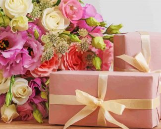 Country Flowers And Gift Boxes Diamond Painting