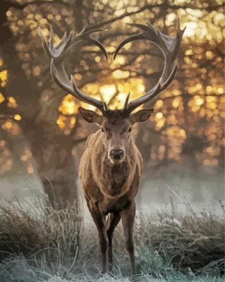 Deer Animal Heart Diamond Painting