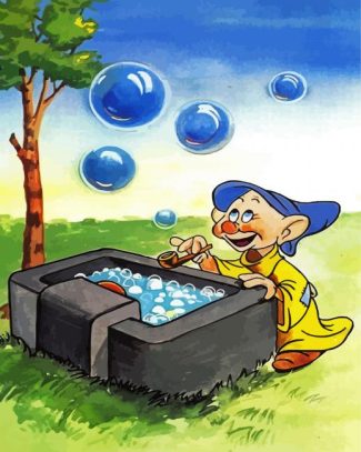 Dopey Blowing Bubles Diamond Painting