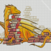 Dragon With Books Diamond Painting