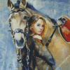 Girl And Horse Diamond Painting