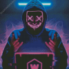 Hacker With Neon Mask Diamond Painting