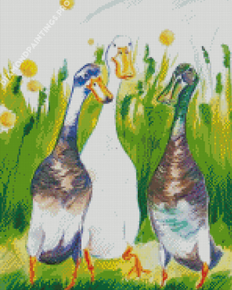 Indian Runner Duck Birds Diamond Painting