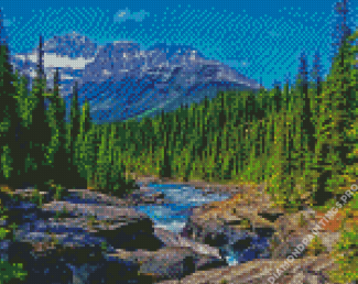 Mountains Stream Landscape Diamond Painting