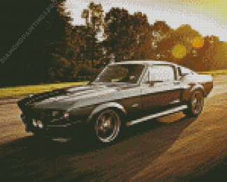 Mustang Eleanor On Road Diamond Painting