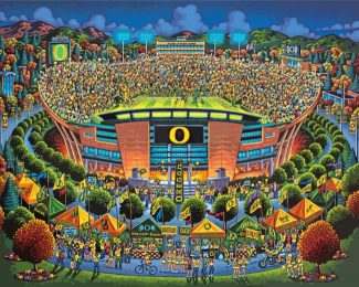 Oregon Ducks Stadium Diamond Painting