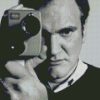 Quentin Tarantino Black And White Diamond Painting