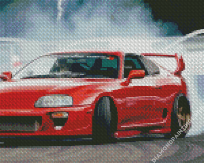 Red Jdm Car Diamond Painting